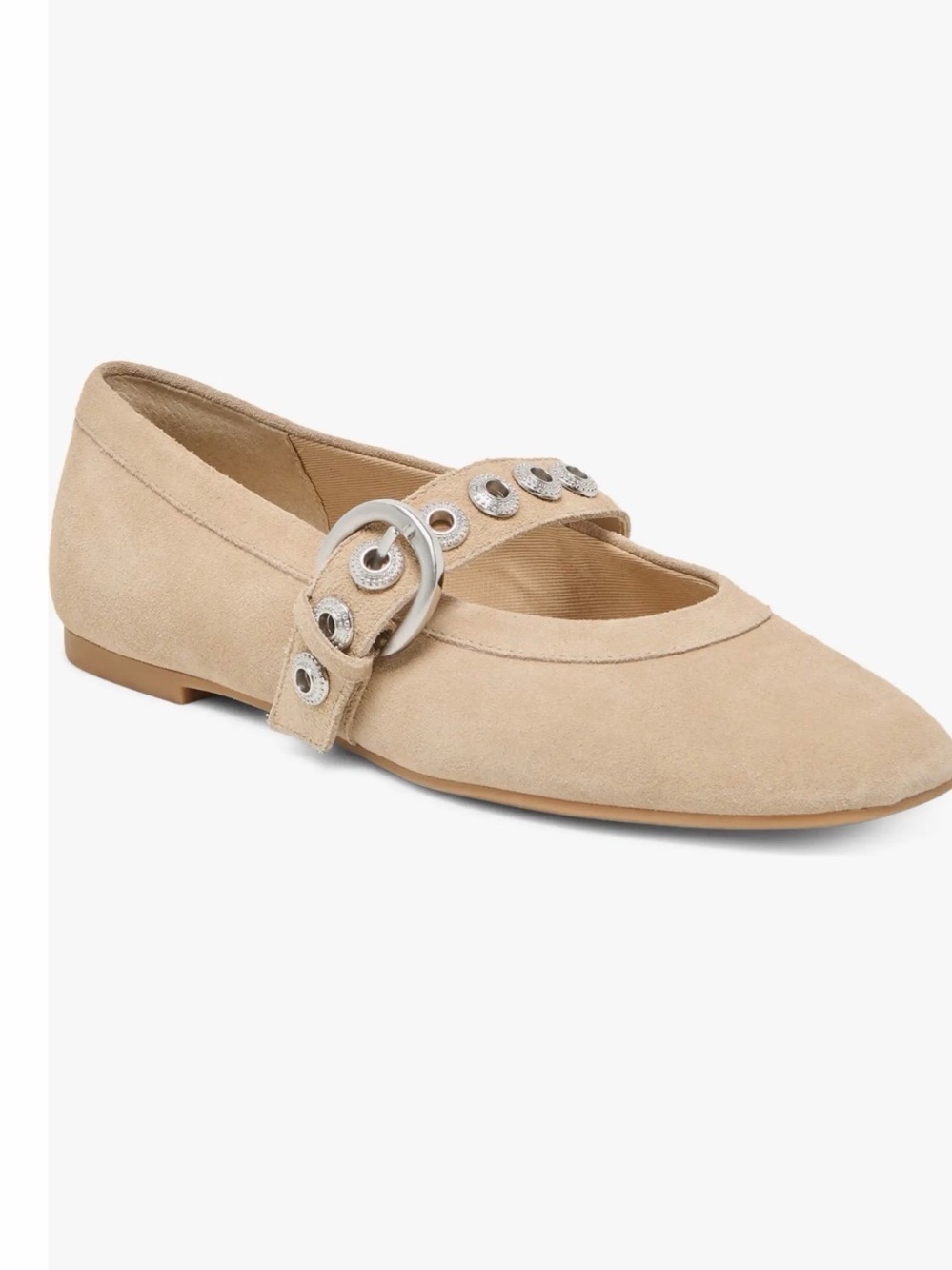 Dolce Vita Tan Suede Mary Jane Flats with Decorative Buckle New with Tags